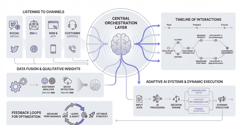 An Infographic representing how Marketing Orchestration works