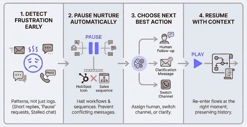 An infographic representing The “Frustrated Prospect” Playbook