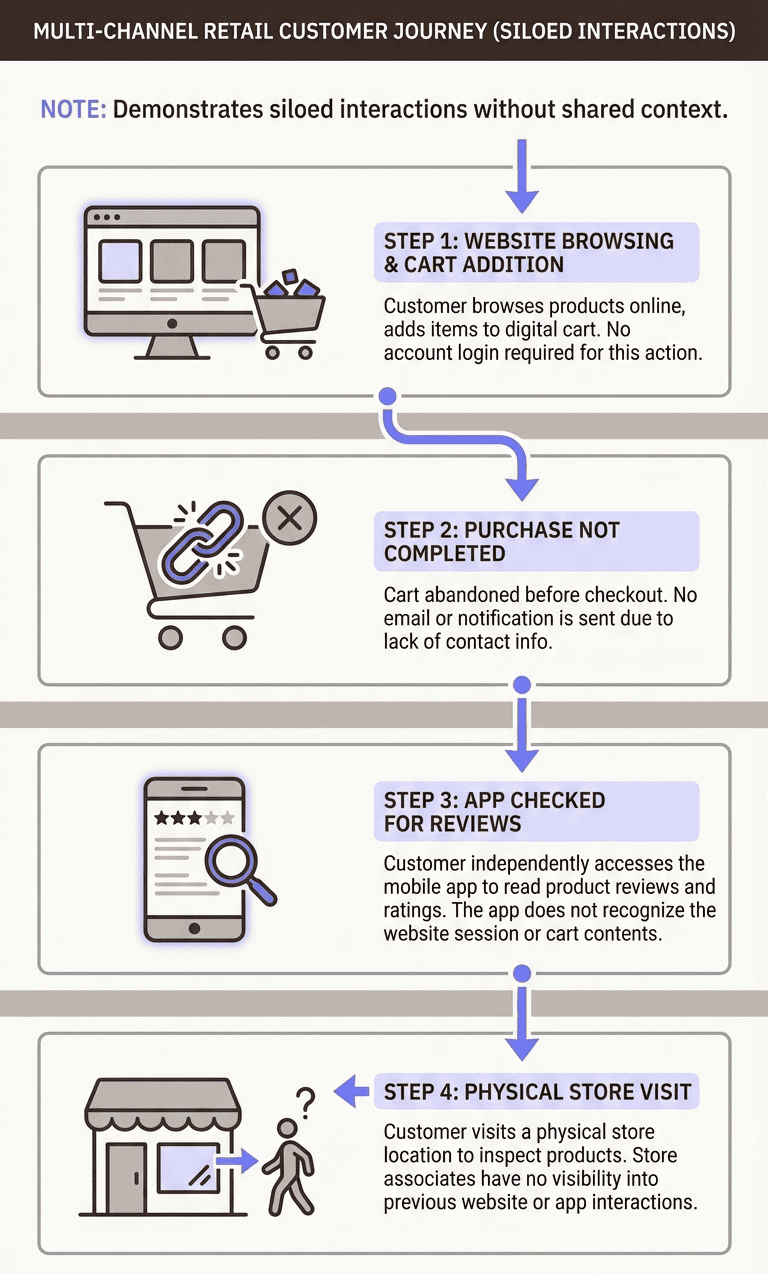 Infographic Representing Siloed Multi channel Journy Orchestration