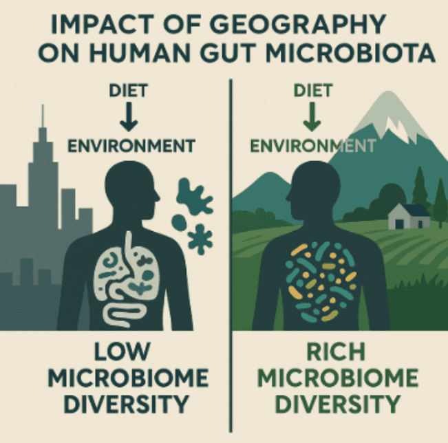 How Travel and Geography Shape the Human Gut Microbiome\n