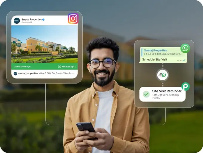 Real Estate Site visit scheduling on WhatsApp