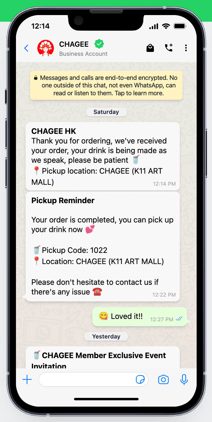 CHAGEE WhatsApp Marketing Strategy - YCloud WhatsApp API