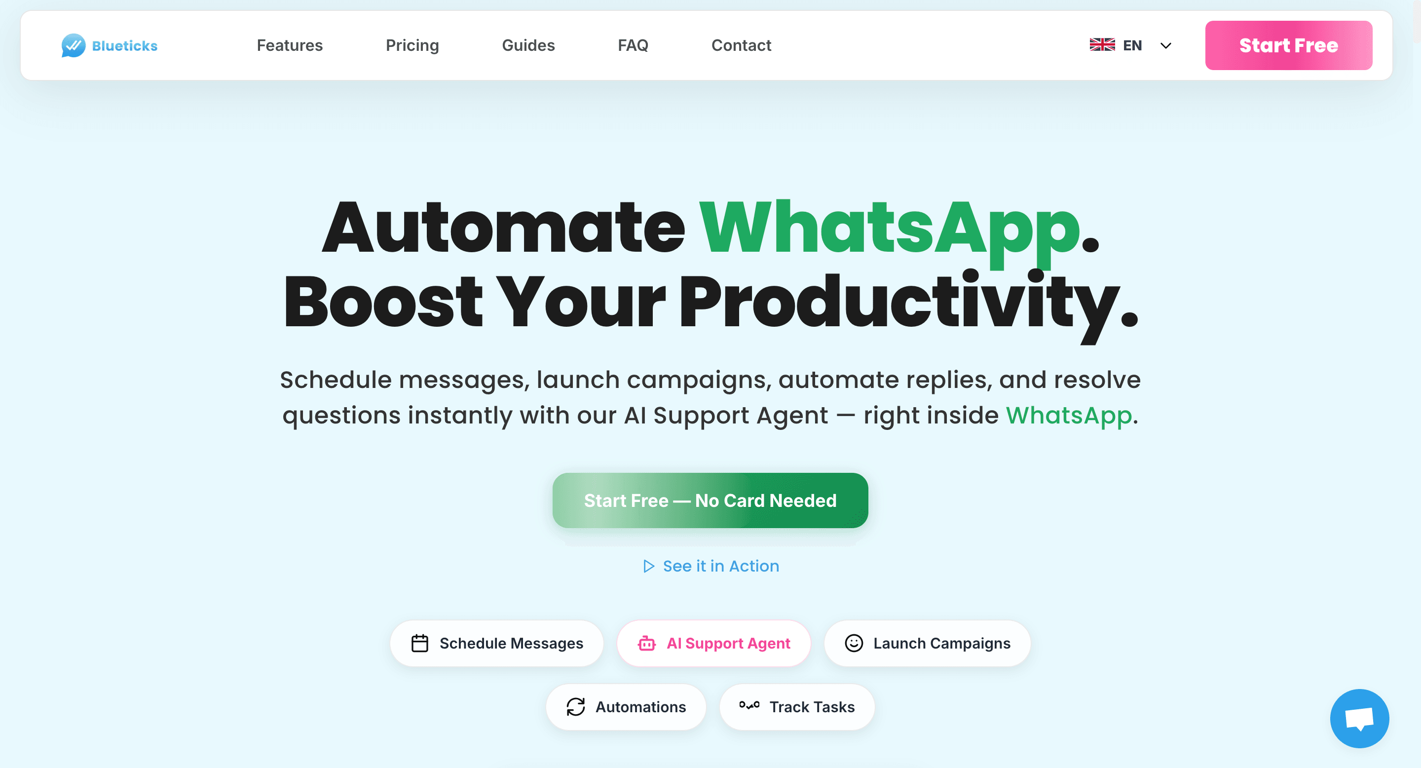 WhatsApp Message Scheduler - Blueticks