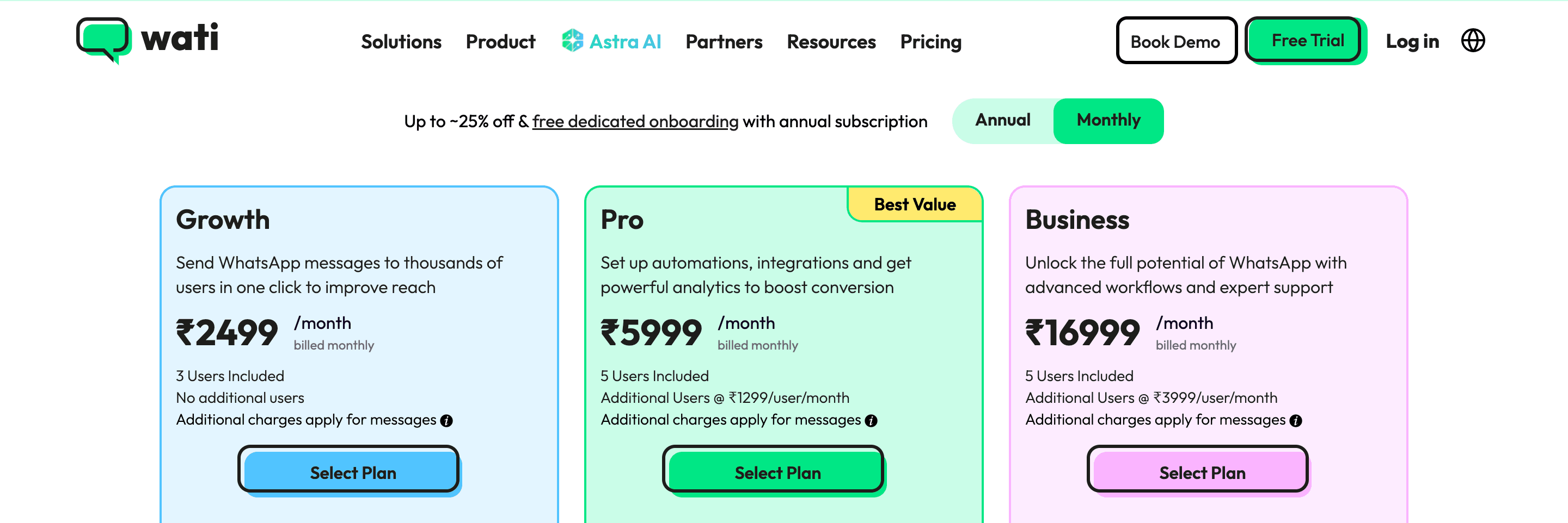 Wati Pricing in INR