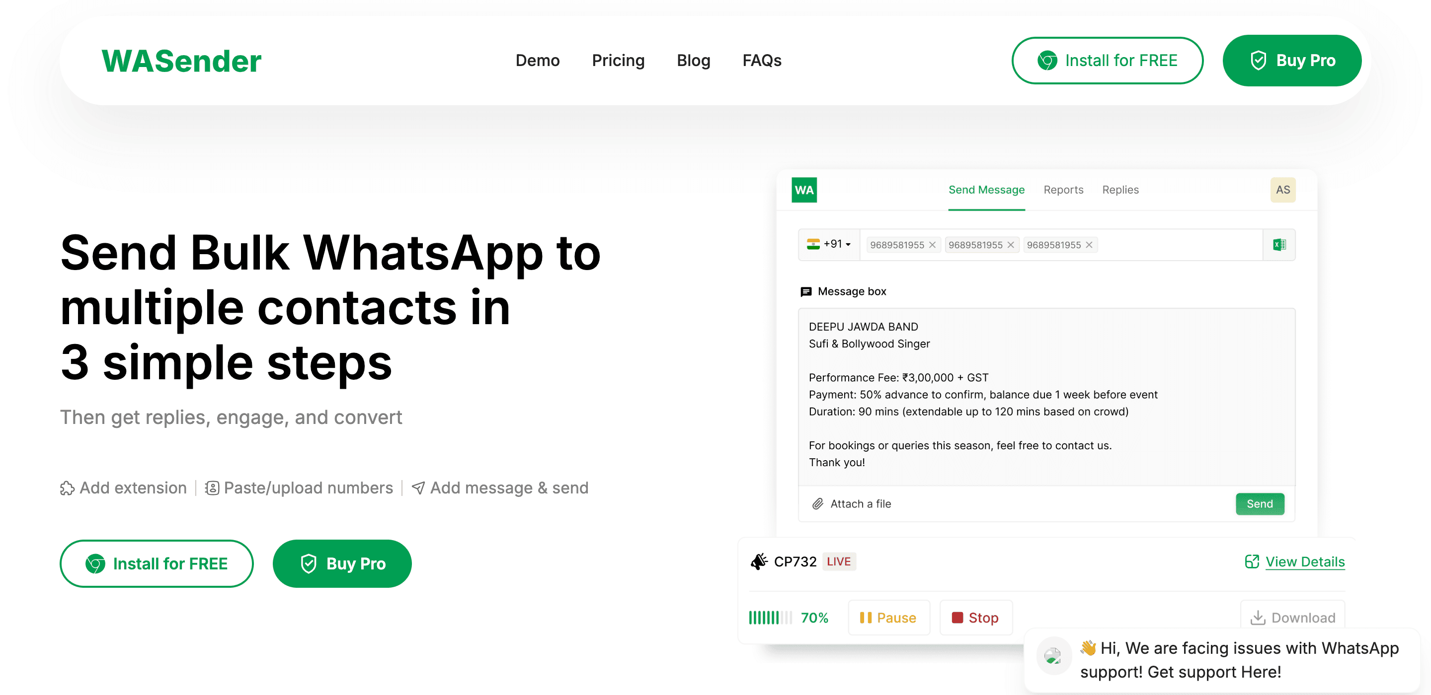 Best Bulk WhatsApp Marketing Software - WASender