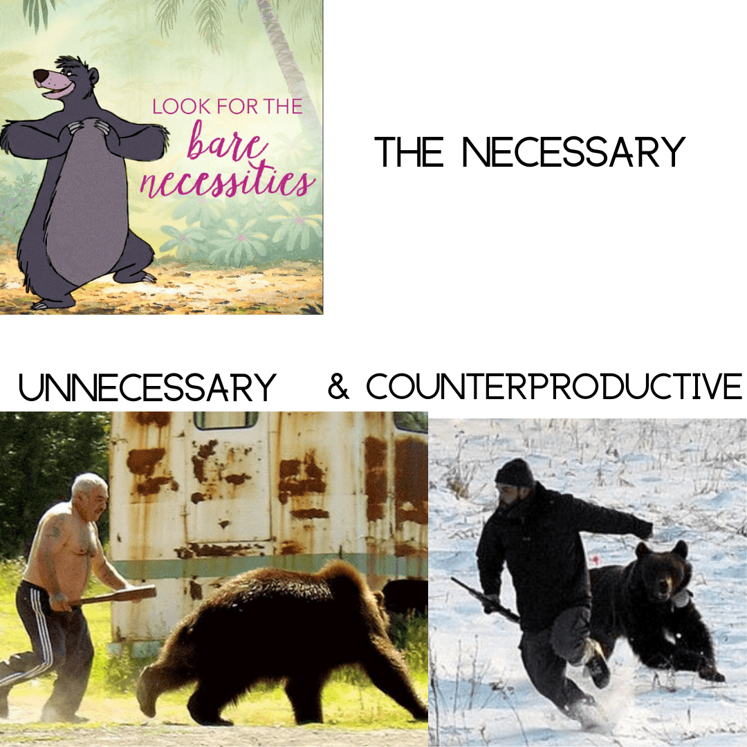 The necessary, unnecessary and the counterproductive
