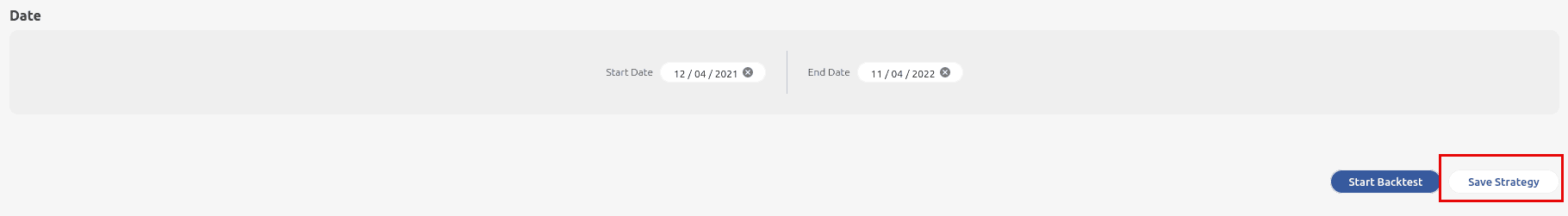 Save strategy button