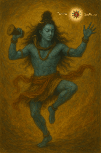 An AI-generated image of Lord Shiva performing His Dance of Destruction after the death of Devi Sati.