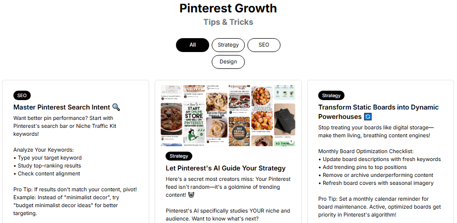 free pinterest growth tips